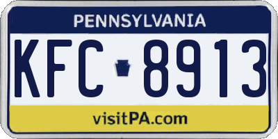 PA license plate KFC8913