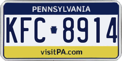 PA license plate KFC8914