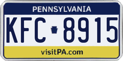 PA license plate KFC8915