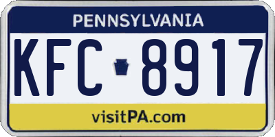 PA license plate KFC8917