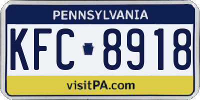 PA license plate KFC8918