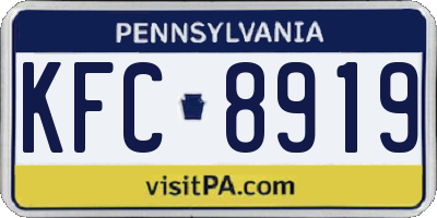 PA license plate KFC8919