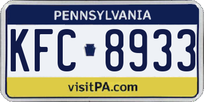PA license plate KFC8933