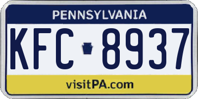 PA license plate KFC8937