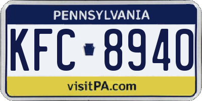PA license plate KFC8940