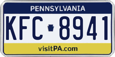 PA license plate KFC8941
