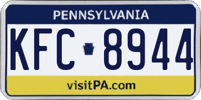 PA license plate KFC8944