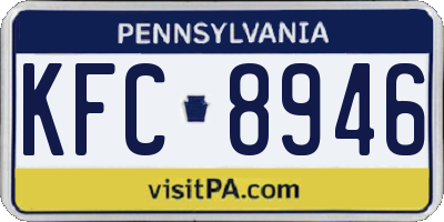 PA license plate KFC8946