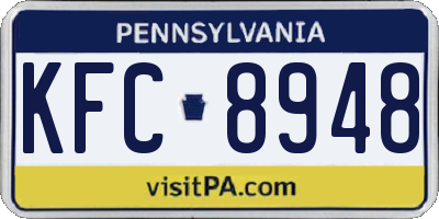 PA license plate KFC8948
