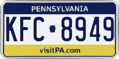 PA license plate KFC8949