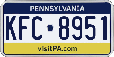 PA license plate KFC8951