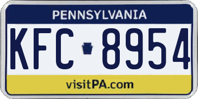 PA license plate KFC8954