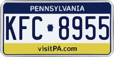 PA license plate KFC8955