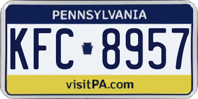 PA license plate KFC8957