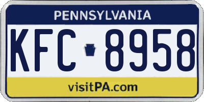 PA license plate KFC8958