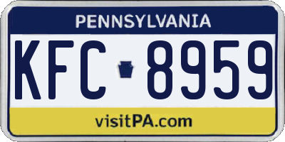 PA license plate KFC8959