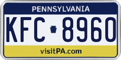 PA license plate KFC8960