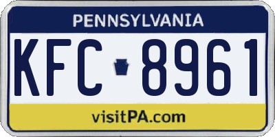 PA license plate KFC8961