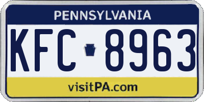 PA license plate KFC8963