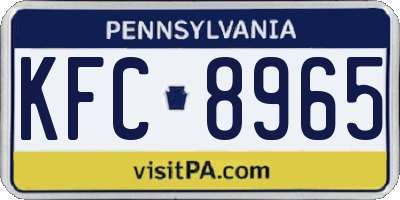 PA license plate KFC8965