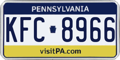 PA license plate KFC8966