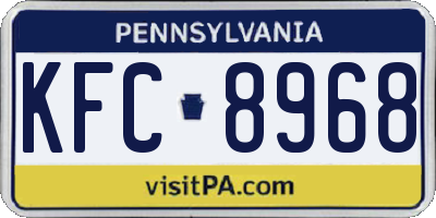 PA license plate KFC8968