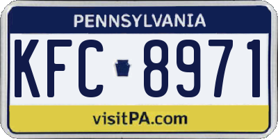 PA license plate KFC8971