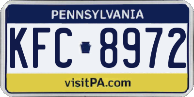 PA license plate KFC8972