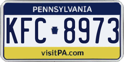 PA license plate KFC8973