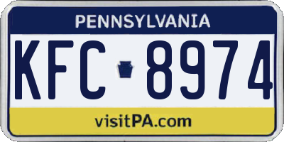 PA license plate KFC8974