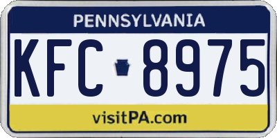 PA license plate KFC8975