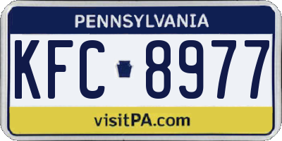 PA license plate KFC8977