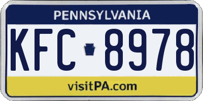 PA license plate KFC8978