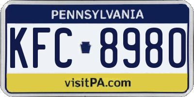 PA license plate KFC8980
