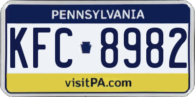PA license plate KFC8982
