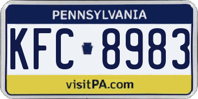 PA license plate KFC8983