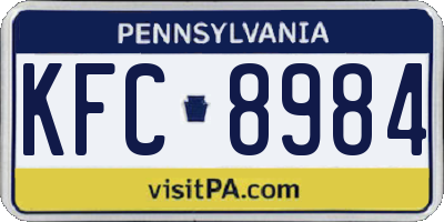 PA license plate KFC8984