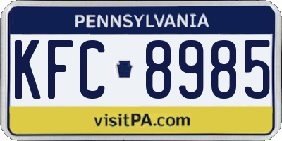PA license plate KFC8985