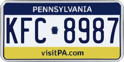 PA license plate KFC8987
