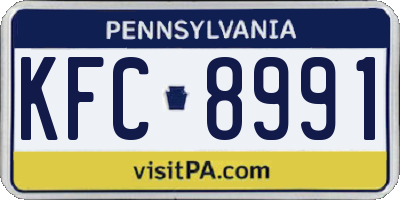 PA license plate KFC8991