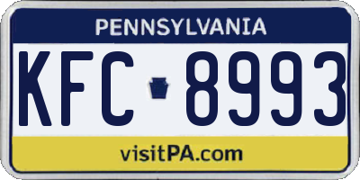 PA license plate KFC8993
