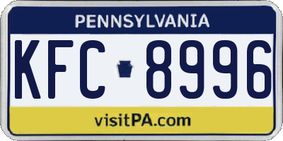 PA license plate KFC8996