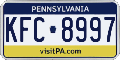 PA license plate KFC8997