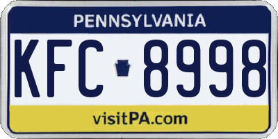 PA license plate KFC8998