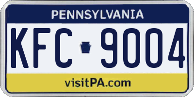 PA license plate KFC9004