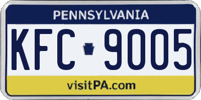 PA license plate KFC9005