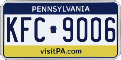 PA license plate KFC9006