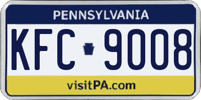 PA license plate KFC9008