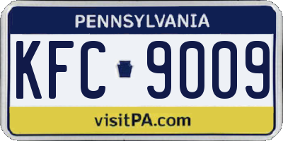 PA license plate KFC9009