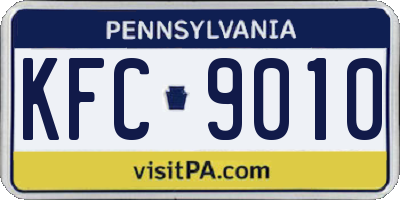 PA license plate KFC9010